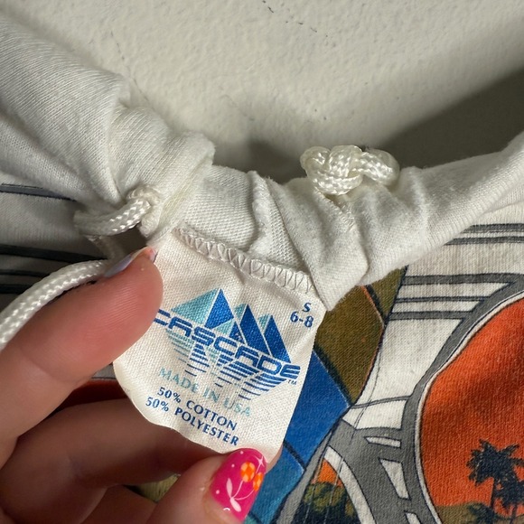 Vintage Kids Medium White Washington Sailboat Beach Graphic Sleeveless Shirt - Picture 5 of 5